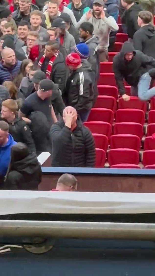 Manchester United fan seen making sick gestures during FA Cup win over Liverpool