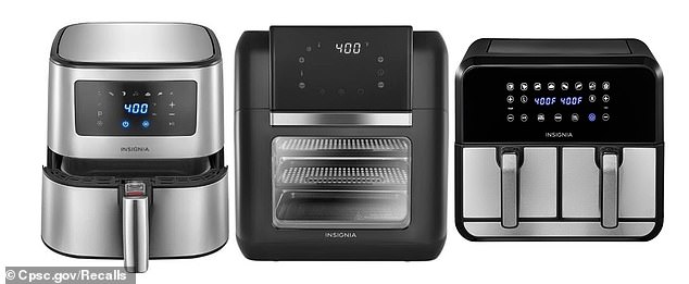 Three of the recalled air fryers - scroll all the way down for details on all model numbers and pictures of each model