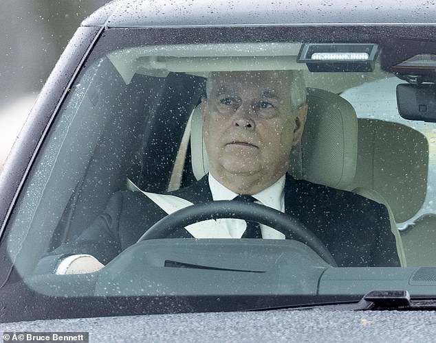 The Duke of York was photographed leaving Windsor Castle this morning after spending an hour with King Charles III.