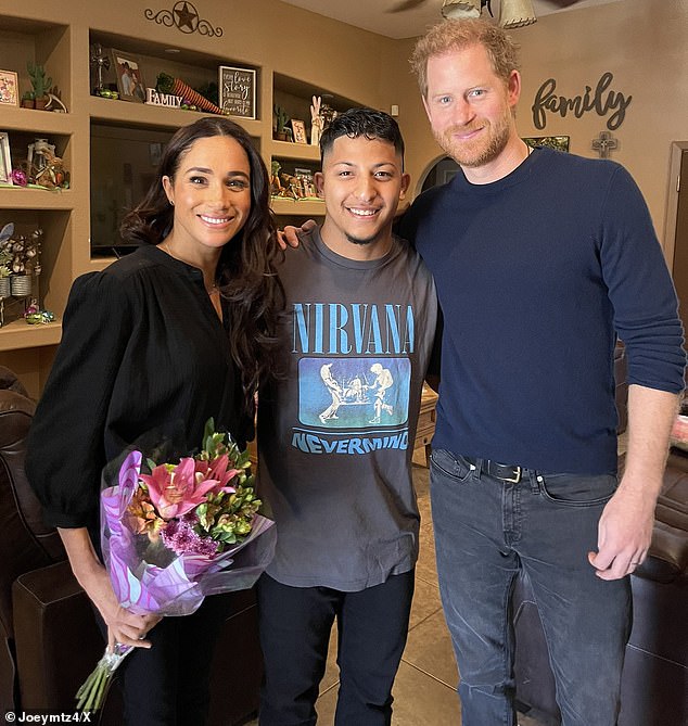 The latest pictures were shared by Irma's nephew, John Martinez, who praised Harry and Meghan for their 'love and support'