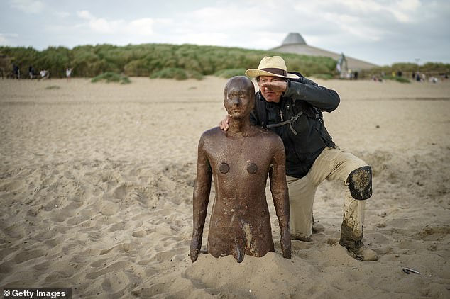 Similar statues, said to resemble Sir Antony's own naked body, are displayed on Liverpool's Crosby Beach.