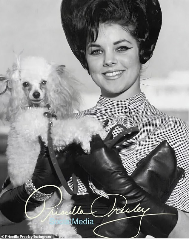 Priscilla Presley, 78, shared a photo of herself, at age 14, and a four-legged friend on social media on Monday, explaining that Elvis gave it to her when she moved to Memphis in 1963.