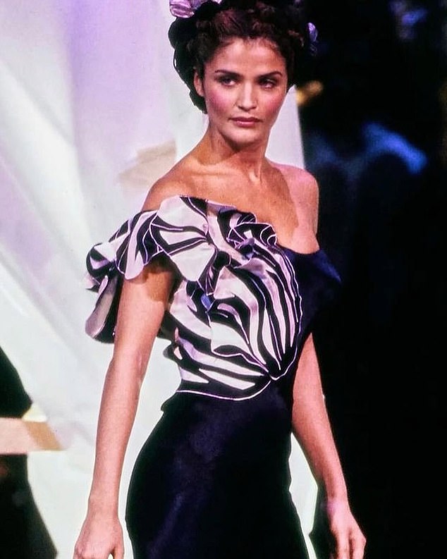 Helena Christensen appeared on the catwalk in 1996 wearing a dress created for her by John Galliano, the British designer, in the 1990s