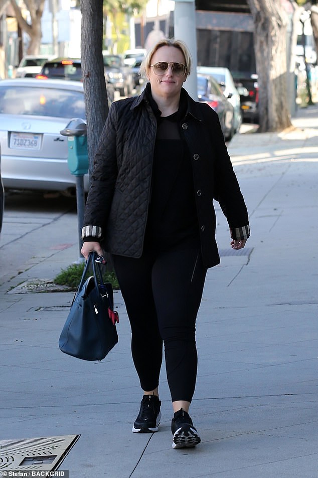 Rebel Wilson has been spotted for the first time since claiming that actor Sacha Baron Cohen is the 'jerk' she refers to in her explosive new memoir.