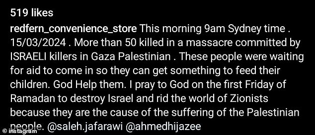 Redfern Convenience Store owner Hazem Sedda prays to God to