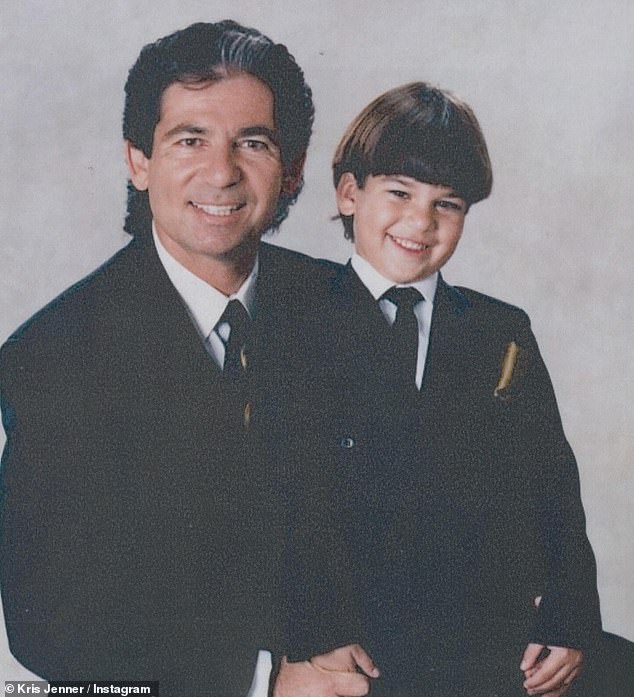 She also included a shot showing him with his father, Robert Kardashian Sr.