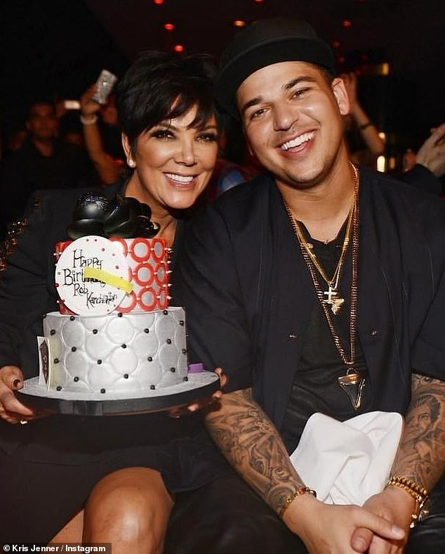 Kris Jenner celebrated her son Rob's 37th birthday by sharing several throwback snaps on her Instagram account on Sunday