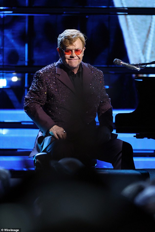 Music legend Sir Elton John could head to Australia for an extended stay.  Pictured: The superstar performing in New York in November 2023.