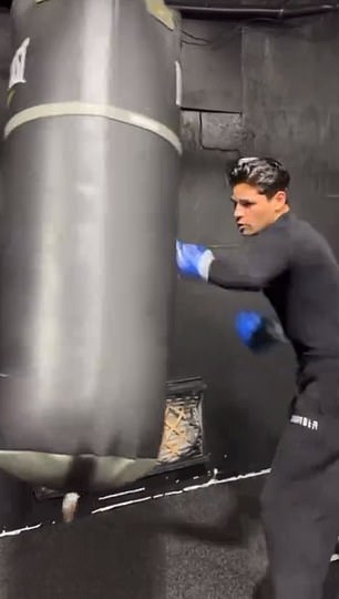 The troubled boxer shared a clip of him hitting the heavy bag.