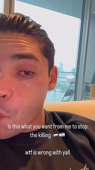 Ryan Garcia posted a photo of himself crying on social media