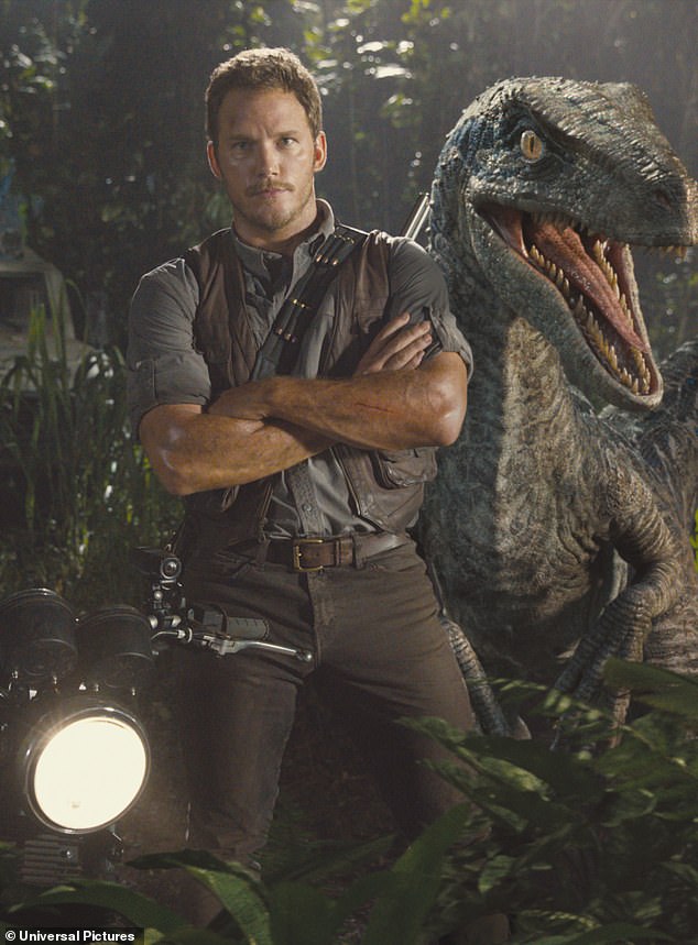 The original Jurassic Park films featured Sam Neill, Laura Dern and Jeff Goldblum, while the Jurassic World trilogy starred Chris Pratt (pictured) and Bryce Dallas Howard.