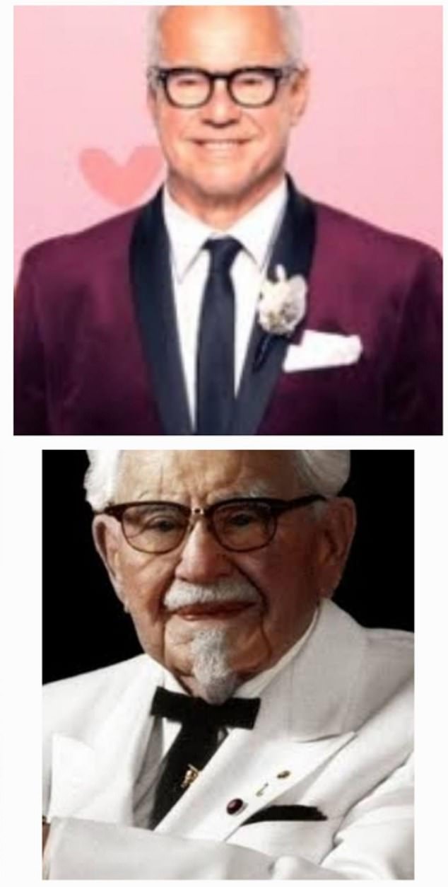 They also pointed out the resemblance between the groom Richard Sauerman and KFC founder Colonel Sanders.