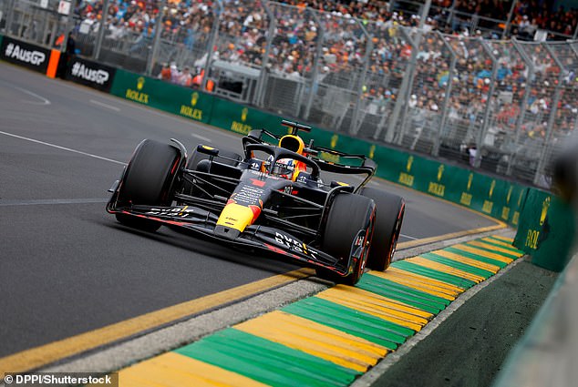Flights to Melbourne for the Australian Grand Prix have soared (pictured, world champion Max Verstappen on his way to winning last year's race at Albert Park)