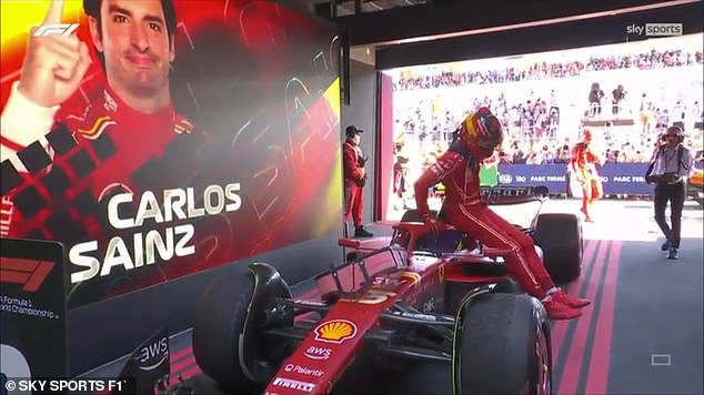 The Spaniard timidly got out of his Ferrari on Sunday