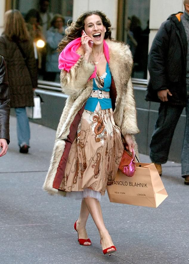 Getting Out: Manolo Blahnik shoes are famous for being worn by Carrie Brdshaw, Sarah Jessica Parker's character in Sex and the City (pictured)