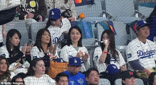 Mamiko Tanaka, wife of Shohei Ohtani, is seen before the Seoul Series 2024 match