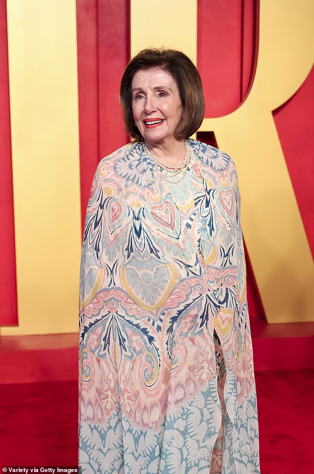 Nancy Pelosi, pictured at the 2024 Vanity Fair Oscar party, is one of the most prolific traders in Congress, posting gains of more than 60 percent last year, according to an analysis