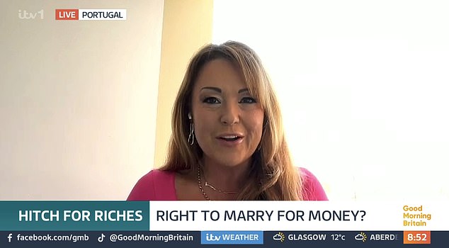 Broadcaster Danni Nicholls (pictured) says it's a good idea to marry for money and finds people who can afford to earn a good salary attractive.