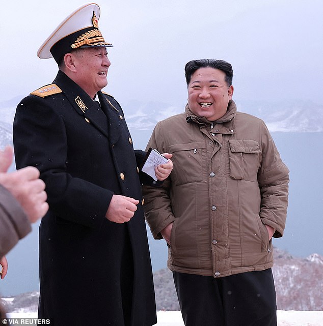 Kim appeared slimmer as he attended a submarine-launched cruise missile test on January 28, 2024.
