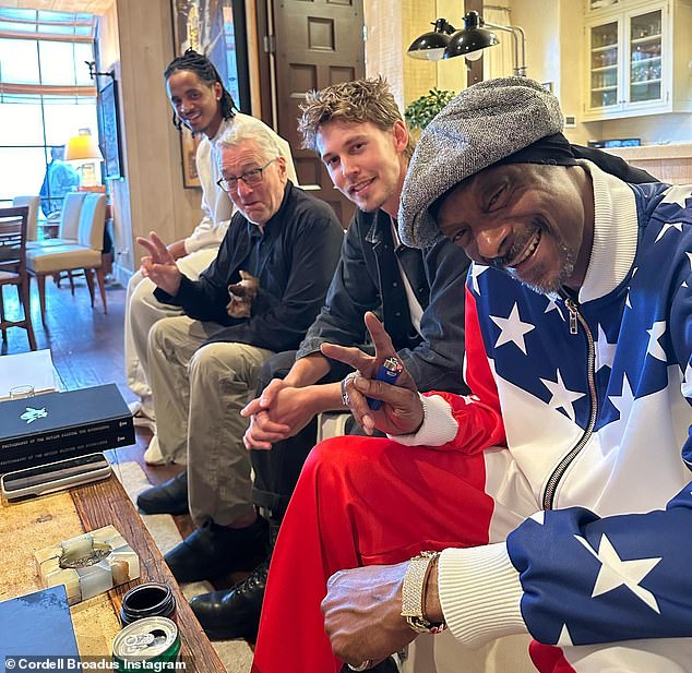 Robert De Niro, 80, Snoop Dogg, 52, and Austin Butler, 32, broke bread at a private residence in the chic coastal city of Los Angeles on Friday.