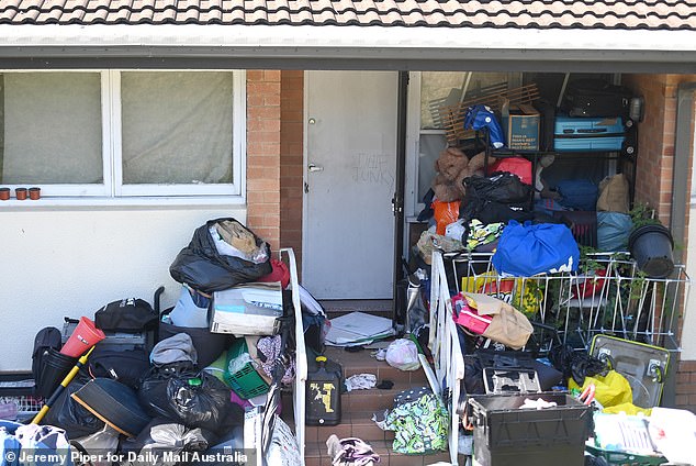 Social housing block in Marsfield Sydney is overrun with rubbish