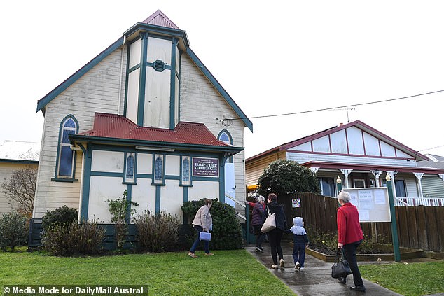 Wilkinson was the only survivor of a deadly mushroom lunch held at Erin Patterson's home on July 29, 2023. Pictured, Korumburra Baptist Church in eastern Victoria.