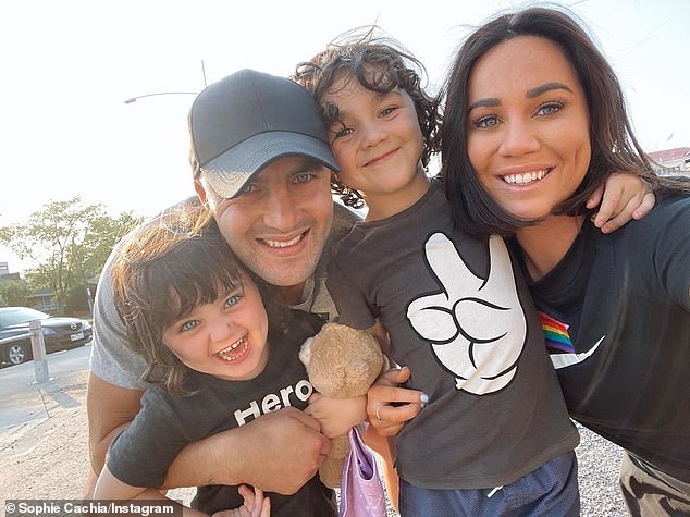 The mummy blogger has had a series of failed romances with athletes since the breakdown of her marriage to AFL star Jarryd Cachia in 2019. Pictured with her two children.