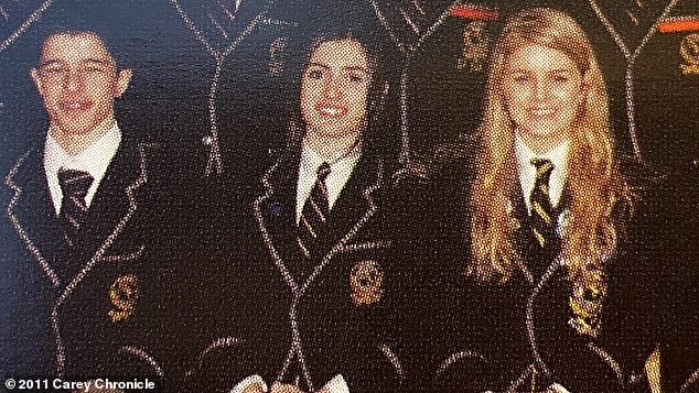 A star (pictured centre) known for their outrageous outfits look completely unrecognizable in their school pictures - but can YOU guess who it is?