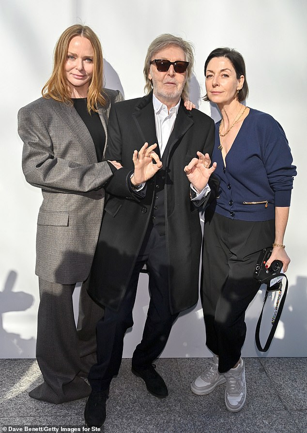 The McCartney family came together to support Stella at her Paris Fashion Week show on Monday.