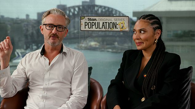 Veteran Australian actor Stephen Curry, 47, (left, with Perry Mooney) has revealed he subjected Hollywood star Ben Feldman to a hazing ritual on the set of new Stan Original series Population 11