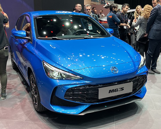 On display: MG launched its new second-generation MG3 hatchback with the company's first fully hybrid powertrain