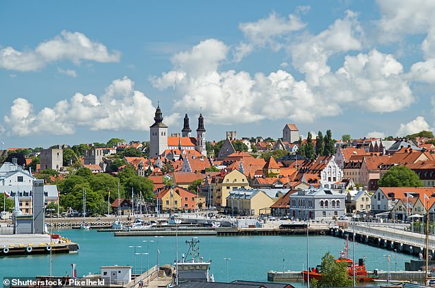 View of the city of Visby on the Swedish island of Gotland