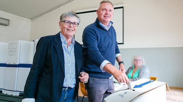 Tasmanian Premier Jeremy Rockliff, pictured with his mother Gerry, called a snap election last month to try to secure a majority for the Liberals