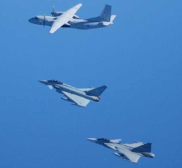 Sweden's JAS-39 Gripen operated alongside a German Eurofighter to intercept a Russian An-26 warplane in an incredible display of integration within NATO Air Power
