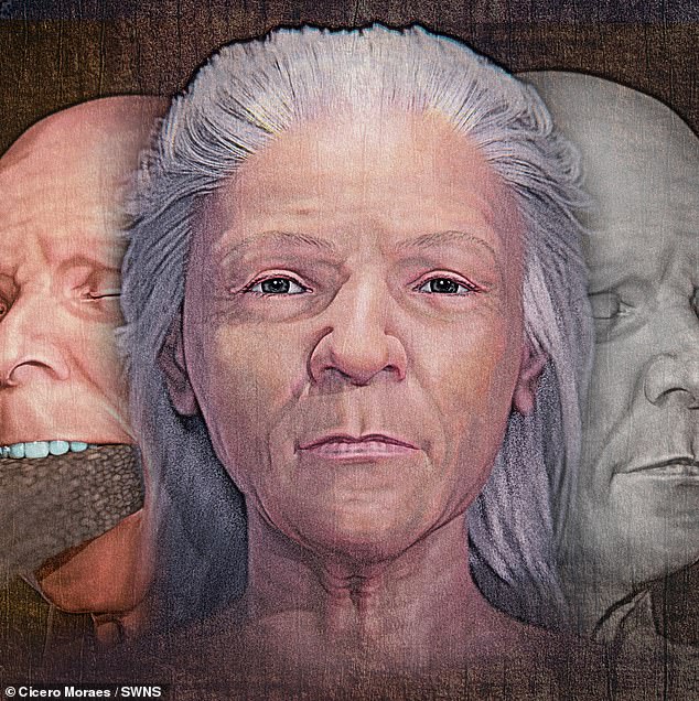 The reconstruction of the woman's face using 3D software made it possible to check whether a brick could have been inserted in her mouth.