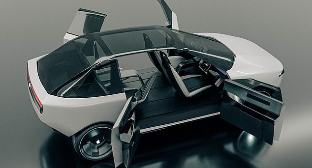 The new version of the vehicle reportedly had gullwing doors like those on a Tesla Model