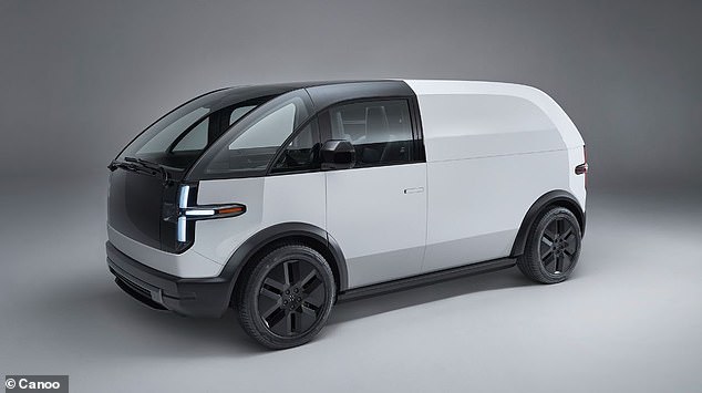 The Apple car would have reportedly looked like a futuristic van, similar to a Canoo Lifestyle vehicle (pictured)