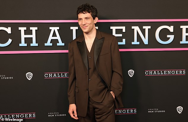 Pictured: Josh O'Connor attends the premiere of his new film Challengers in Syndey last night.