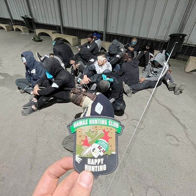 The 'Hamas Hunting Club' has released a series of images since its creation in November that showed dozens of Palestinian detainees blindfolded, sitting on the ground and with their arms tied.