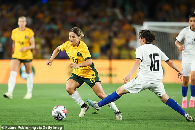 Matildas star Katrina Gorry (pictured playing against Uzbekistan last month) could be ruled out of the Olympics after suffering an injury that ended her season in England.