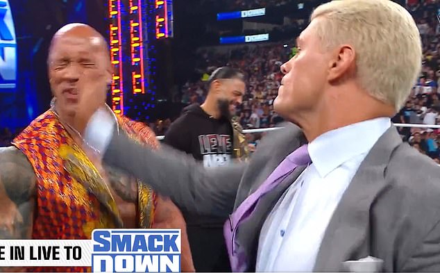 Cody Rhodes slapped The Rock on Friday Night SmackDown after being insulted