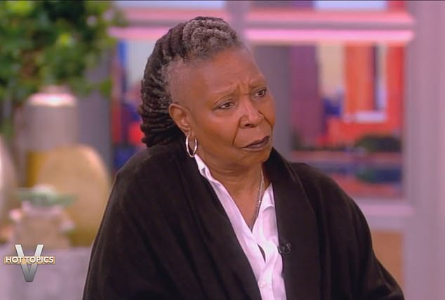 The View host Whoopi Goldberg was unimpressed during Tuesday's show when she saw a man filming them.