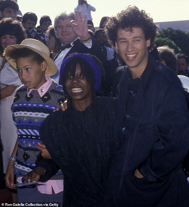 Alexandrea and Whoopi photographed at the 38th Emmy Awards in September 1986 with her second husband David Classen