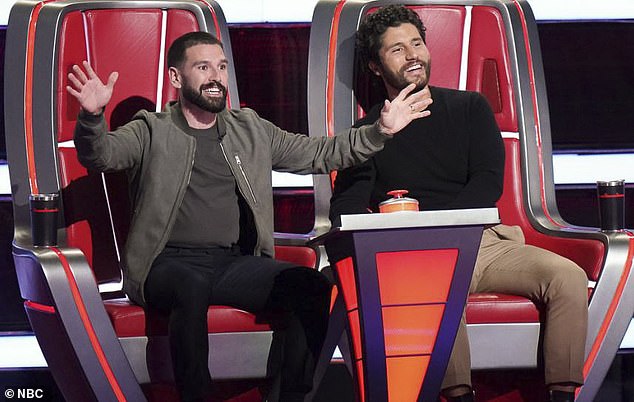 Dan + Shay used their Playoff Pass to stop John Legend from stealing their 21-year-old Hispanic singer on Monday's Battles round episode of The Voice on NBC.
