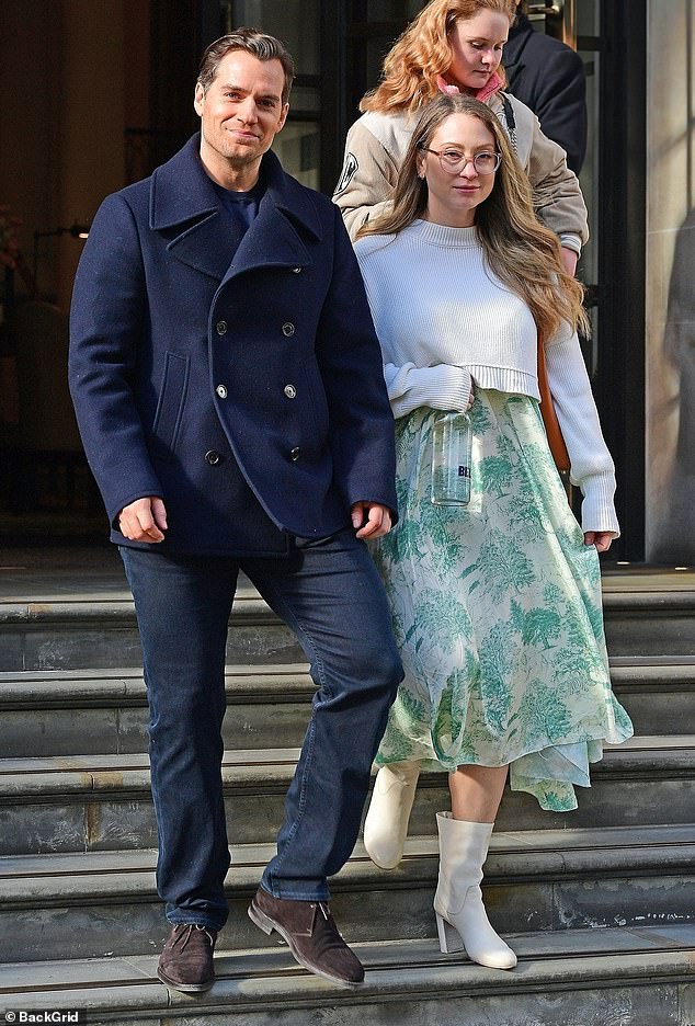 Henry Cavill made a rare appearance with his Hollywood executive girlfriend Natalie Viscuso when the pair were spotted leaving a hotel in central London on Sunday morning.