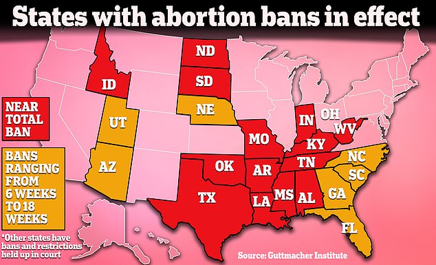 The states where mifepristone abortion pill is already banned and