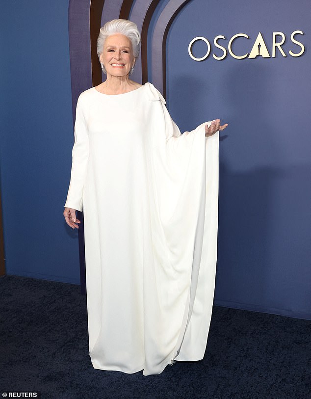 Glenn Close attends the 14th Annual Governors Awards in Los Angeles in January sporting a head of white hair.