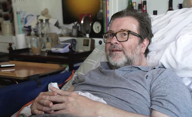 This will be Derek Draper's legacy.  The former Labor doctor, who died aged 56 in January after almost four years battling the ravages of Covid, has one more cause to champion (pictured: Draper in ITV's Derek's Story)