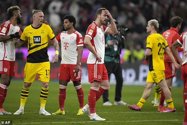 Harry Kane wasted several chances as Bayern Munich lost to Borussia Dortmund.