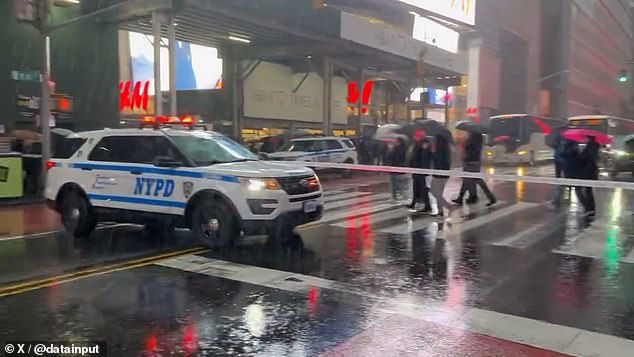 The explosive device was located in the back seat of the vehicle in Midtown Manhattan on Saturday.